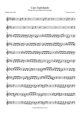 Cristiano Araújo Caso Indefinido score for Alto Saxophone