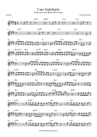 Cristiano Araújo Caso Indefinido score for Keyboard
