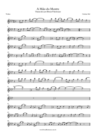 Cristina Mel A Mão Do Mestre score for Violin