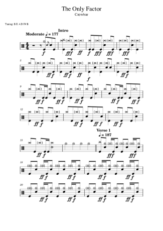 Crowbar The Only Factor score for Drums