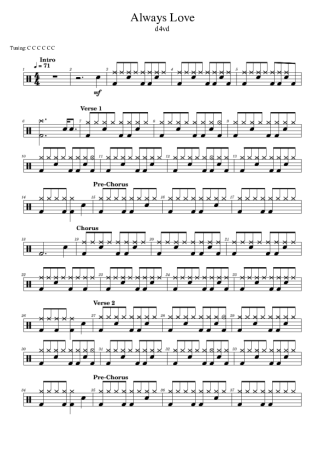 D4vd feat. Hyunjin Always Love score for Drums