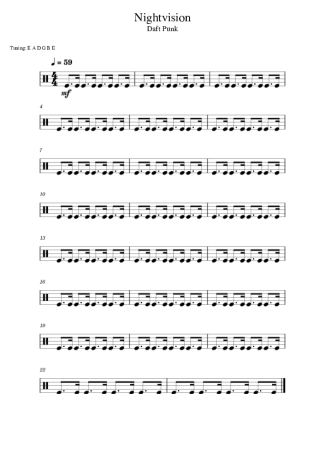 Daft Punk Nightvision score for Drums