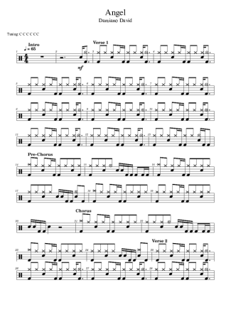 Damiano David Angel score for Drums