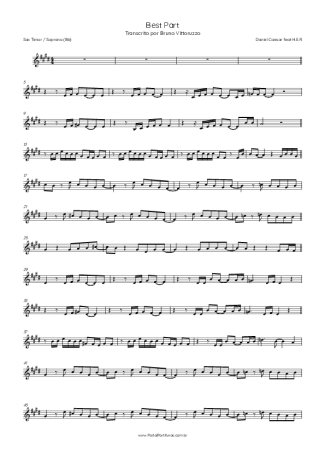 Daniel Caesar feat H.E.R Best Part score for Tenor Saxophone Soprano (Bb)