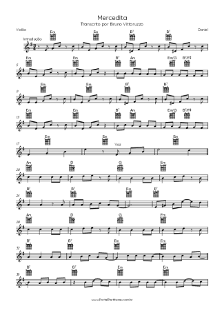 Daniel Mercedita (feat. Perla) score for Acoustic Guitar