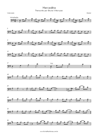 Daniel Mercedita (feat. Perla) score for Cello
