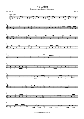 Daniel Mercedita (feat. Perla) score for Clarinet (C)