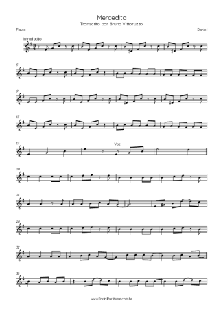 Daniel Mercedita (feat. Perla) score for Flute