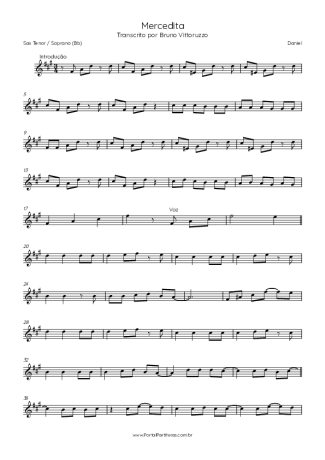 Daniel Mercedita (feat. Perla) score for Tenor Saxophone Soprano (Bb)