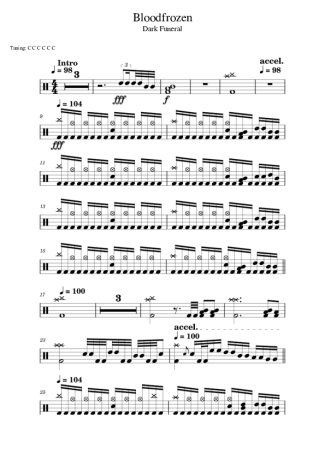Dark Funeral Bloodfrozen score for Drums