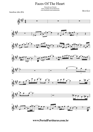 Dave Koz Faces Of The Heart score for Alto Saxophone