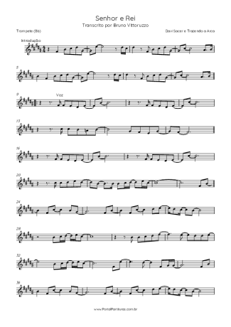 Davi Sacer e Trazendo a Arca Senhor E Rei score for Trumpet