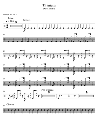 David Guetta Titanium (feat. Sia) score for Drums