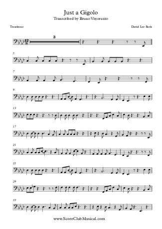 David Lee Roth Just a Gigolo score for Trombone