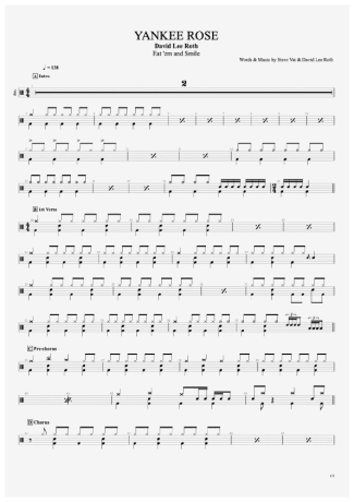 David Lee Roth Yankee Rose score for Drums