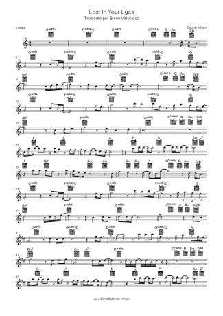 Debbie Gibson Lost In Your Eyes score for Acoustic Guitar