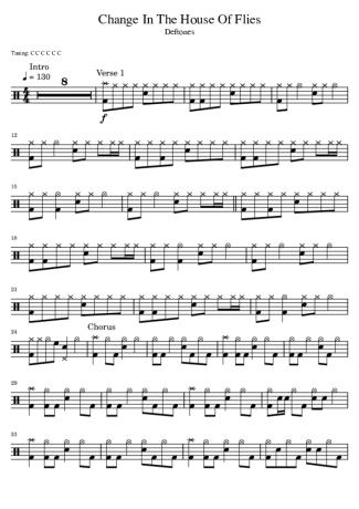 Deftones Change In The House Of Flies score for Drums