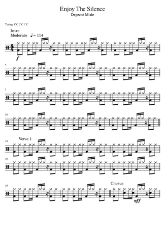 Depeche Mode Enjoy The Silence score for Drums