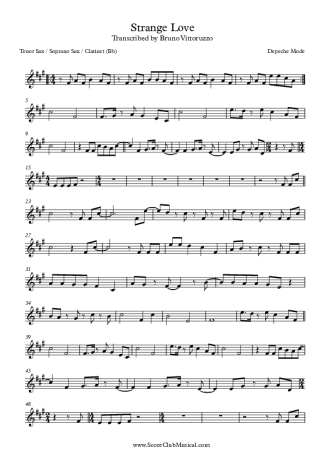 Depeche Mode Strangelove score for Tenor Saxophone Soprano (Bb)