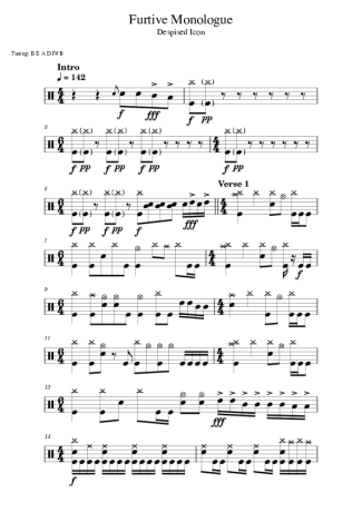 Despised Icon Furtive Monologue score for Drums