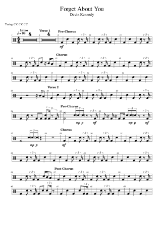 Devin Kennedy Forget About You score for Drums