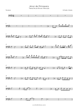 Di Paullo e Paulino Amor De Primavera score for Trombone