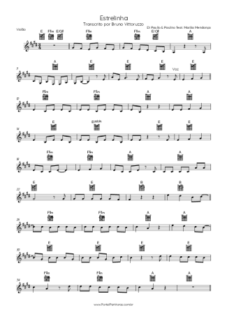 Di Paullo & Paulino feat. Marília Mendonça Estrelinha score for Acoustic Guitar