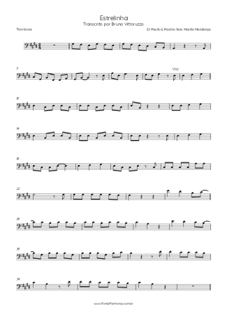 Di Paullo & Paulino feat. Marília Mendonça Estrelinha score for Trombone
