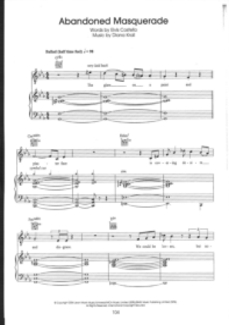 Diana Krall Abandoned Masquerade score for Piano