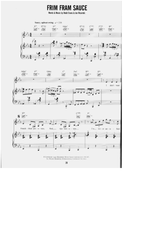Diana Krall Frim Fram Sauce score for Piano