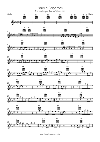 Diana Porque Brigamos score for Acoustic Guitar