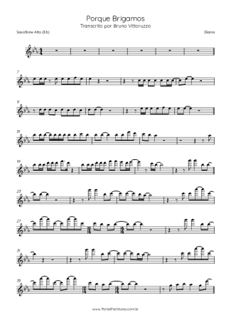Diana Porque Brigamos score for Alto Saxophone