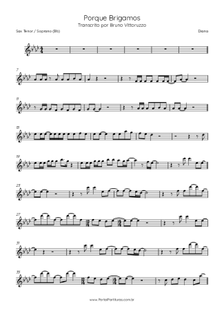 Diana Porque Brigamos score for Tenor Saxophone Soprano (Bb)