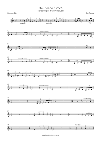 Dick Farney Meu Sonho É Você score for Clarinet (Bb)