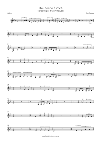Dick Farney Meu Sonho É Você score for Violin