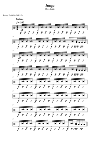 Die Ärzte Junge score for Drums