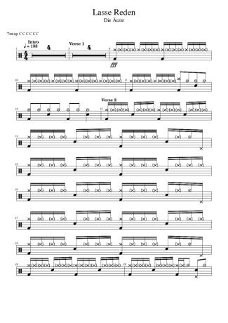 Die Ärzte Lasse Reden score for Drums