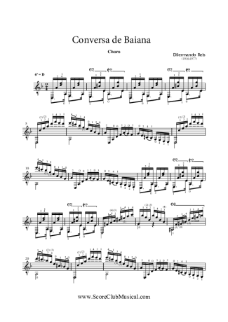 Dilermando Reis Conversa De Baiana (Choro) score for Acoustic Guitar