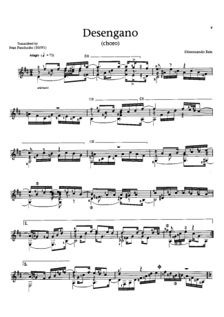 Dilermando Reis Desengano score for Acoustic Guitar