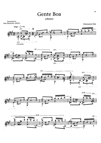 Dilermando Reis Gente Boa score for Acoustic Guitar