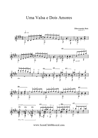 Dilermando Reis Uma Valsa E Dois Amores (Valsa) score for Acoustic Guitar