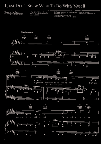 Dionne Warwick I Just Don´t Know What To Do With Myself score for Piano