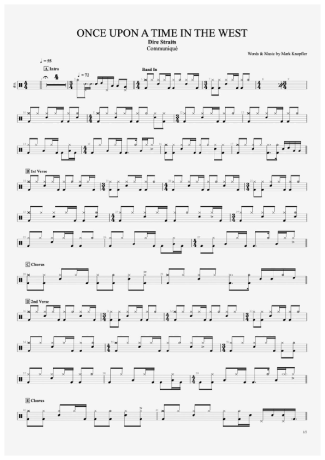 Dire Straits Once Upon A Time In The West score for Drums