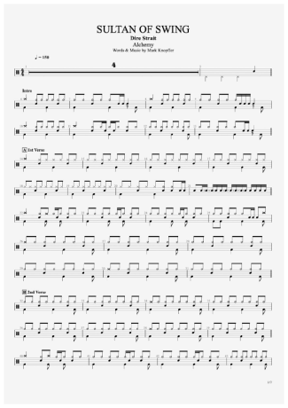 Dire Straits Sultan Of Swing score for Drums