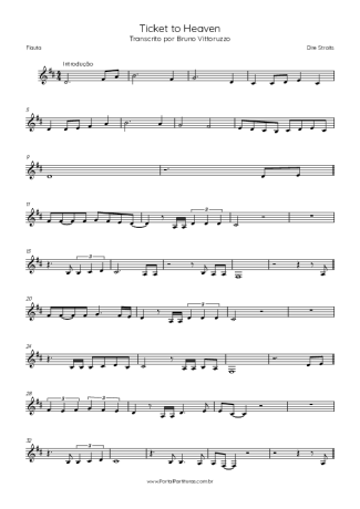 Dire Straits Ticket To Heaven score for Flute