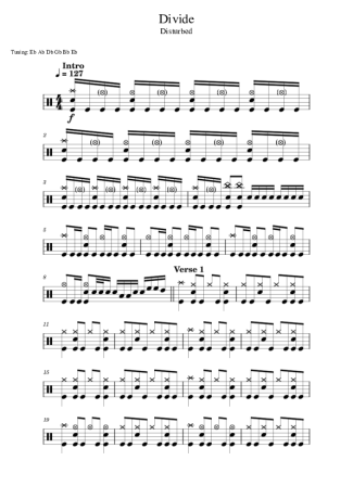 Disturbed Divide score for Drums