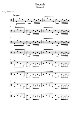 Disturbed Enough score for Drums