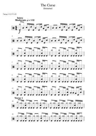 Disturbed The Curse score for Drums