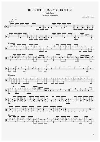 Dixie Dregs Refried Funky Chicken score for Drums