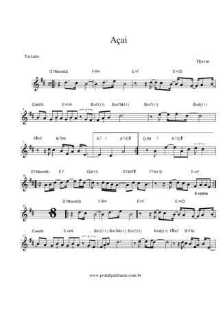Djavan Açai score for Keyboard
